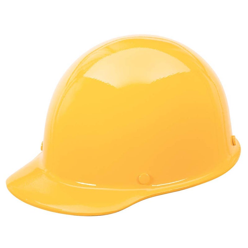 MSA 454619 Skullgard Cap Style Safety Hard Hat with Staz-on Pinlock Suspension | Non-slotted Cap, Made of Phenolic Resin, Radiant Heat Loads up to 350F - Standard Size in Yellow - Image 1